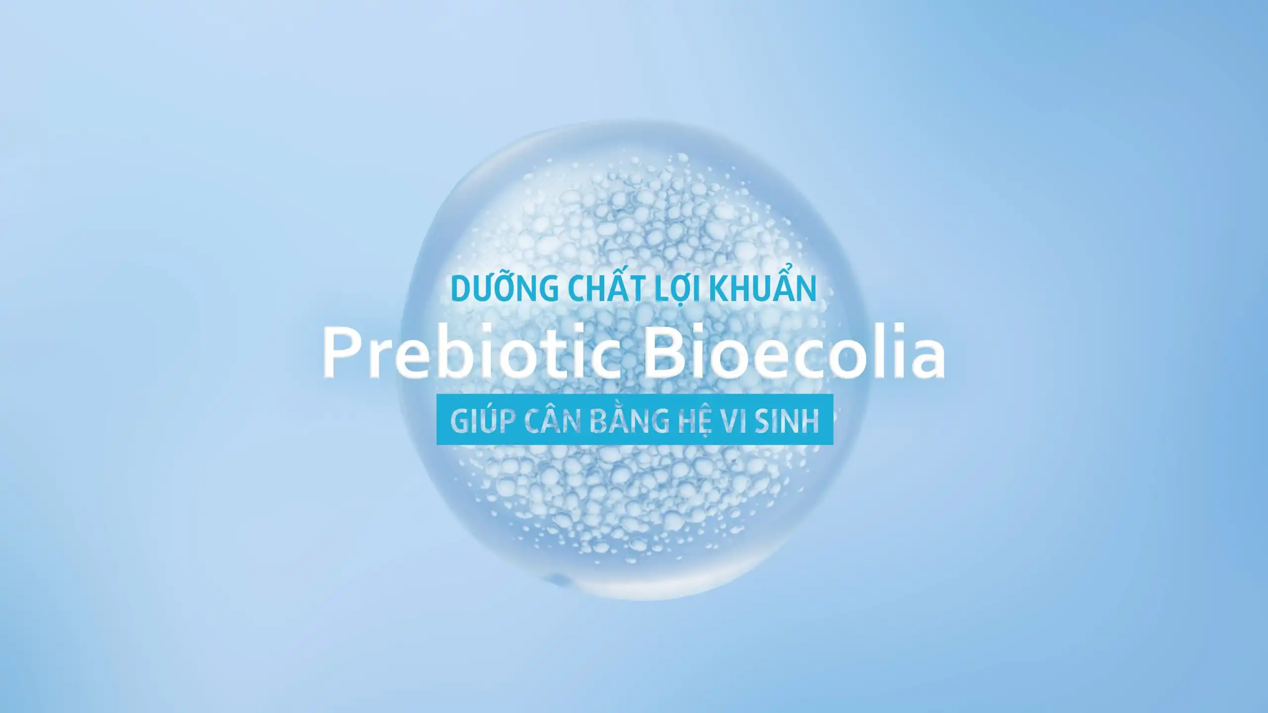 hình bóng nước màu xanh và thông tin lợi khuẩn (probiotic)