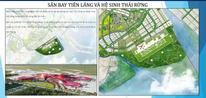 Sân bay Tiên Lãng với thiết kế hình cánh hoa phượng đỏ. Ảnh: Heza